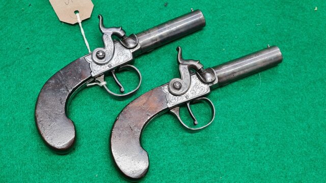 David Holland Percussion Cap Pistols PAIR.